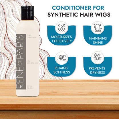 Rene of Paris Hair Conditioner for Synthetic Wigs & Extensions (8 oz) | Detangles, Shine, Protects