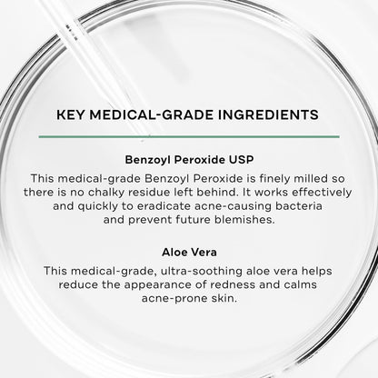 Replenix 10% Benzoyl Peroxide Acne Face Wash with Aloe | Clarifying Cleanser for Face & Body, 6.7 Fl Oz