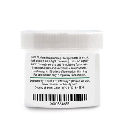 RESURRECTIONbeauty Pure Hyaluronic Acid Powder – High Molecular Weight Sodium Hyaluronate, 10g for DIY Serums & Masks