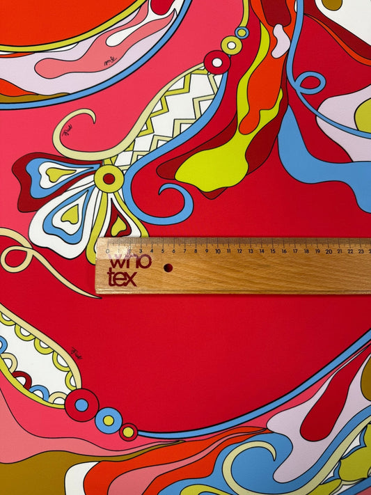 Retro Psychedelic Crepe Fabric by the Metre