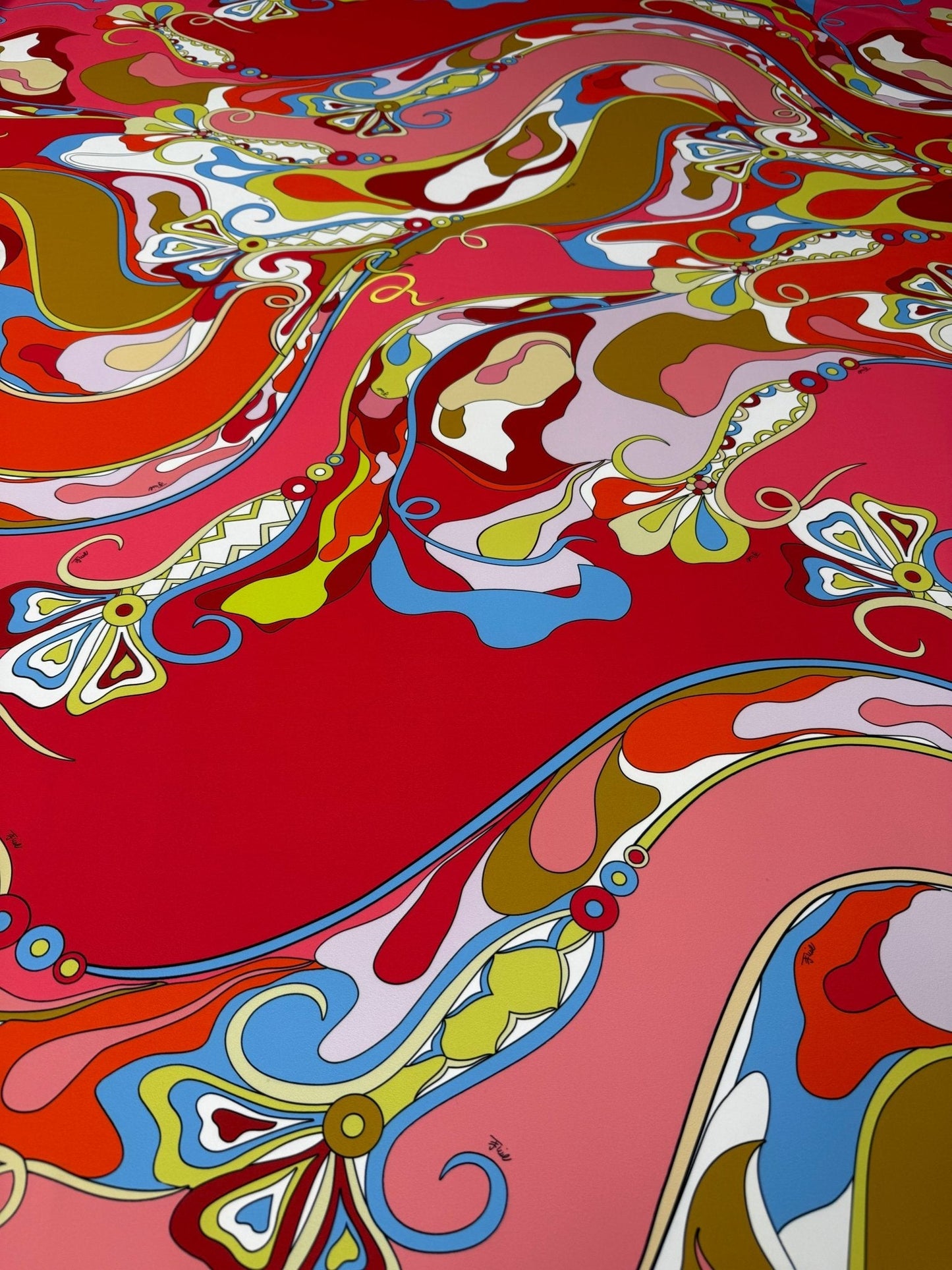 Retro Psychedelic Crepe Fabric by the Metre