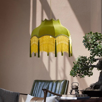 Retro Velvet Tassel Pendant Light