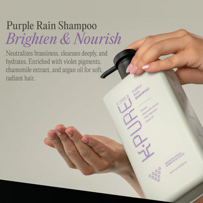 Rev320 Purple Rain Keratin Shampoo by K-Pure – Sulfate/Paraben Free, Anti-Brass Purple for Blonde, Silver & Gray Hair