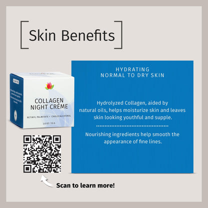 Reviva Labs Collagen Night Cream – Hydrating Face & Neck Moisturizer with Hydrolyzed Collagen