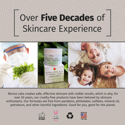 Reviva Labs DMAE Cream with Alpha Lipoic Acid & Vitamin C Ester – Firming Neck & Face