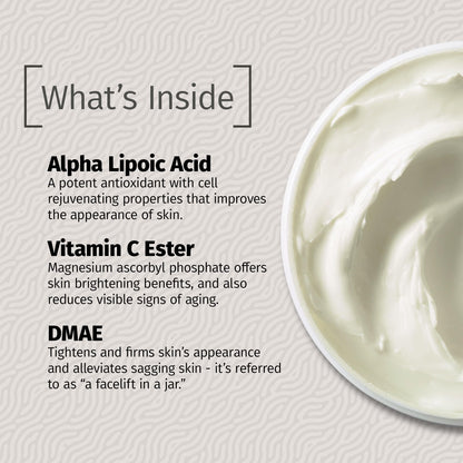 Reviva Labs DMAE Cream with Alpha Lipoic Acid & Vitamin C Ester – Firming Neck & Face