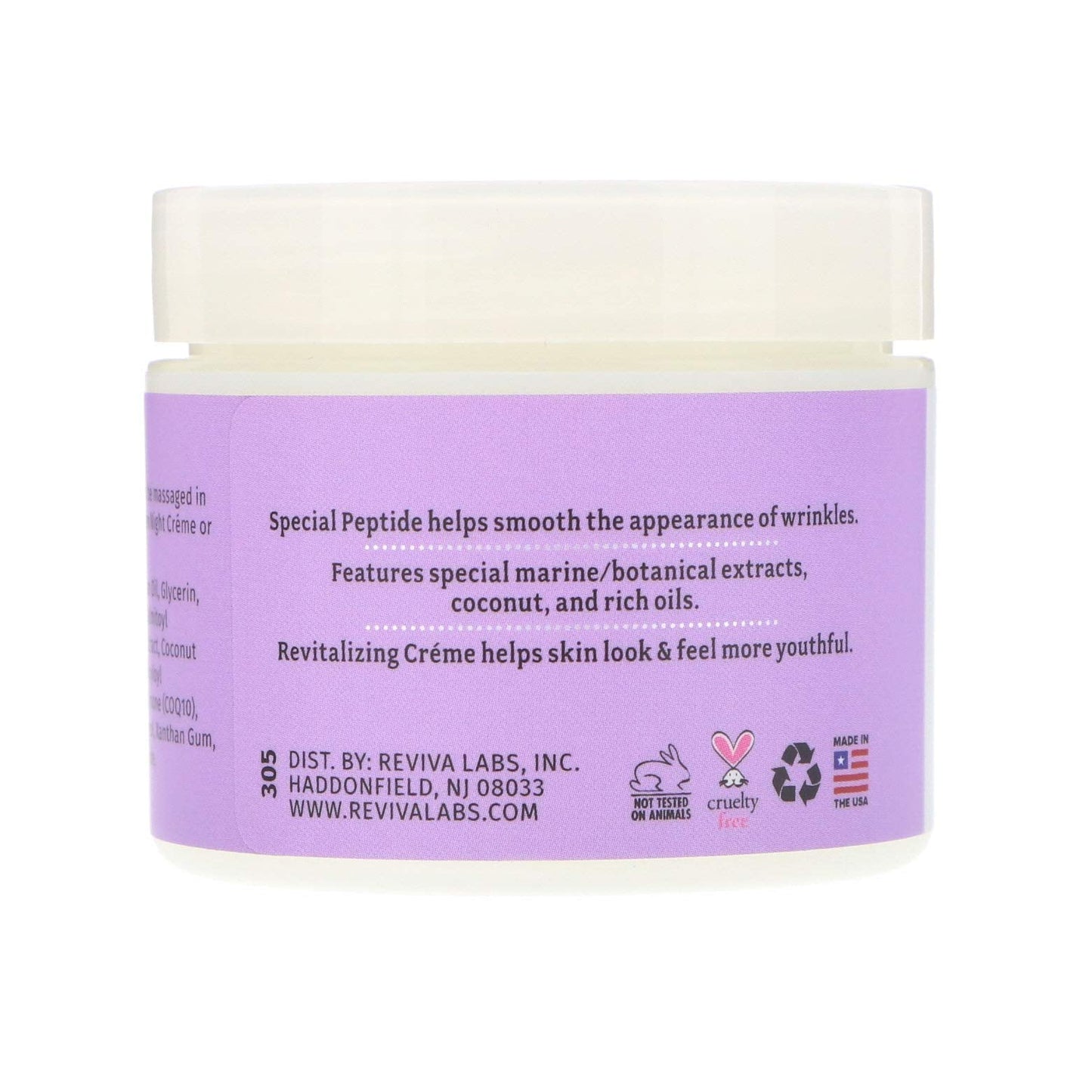 Reviva Labs Elastin-DMAE Night Creme - 2 oz | Paraben-Free, Smoother, Hydrated Skin