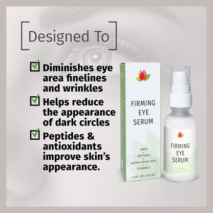 Reviva Labs Firming Eye Serum with Alpha Lipoic Acid, Vitamin C Ester & DMAE – 1 fl oz