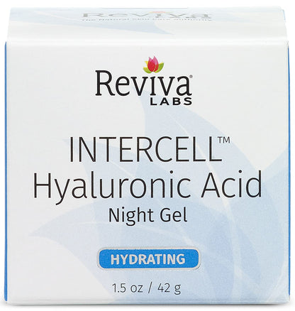 Reviva Labs Intercell Night Gel with Hyaluronic Acid – Hydration & Skin Support, 1.25 oz