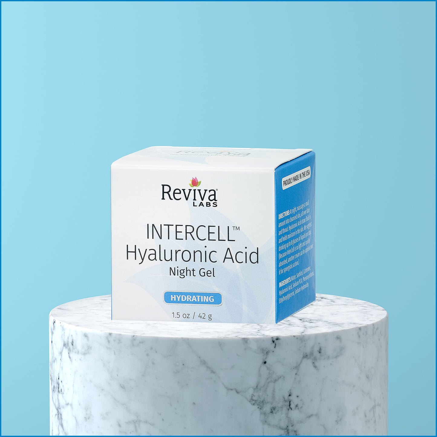 Reviva Labs Intercell Night Gel with Hyaluronic Acid – Hydration & Skin Support, 1.25 oz