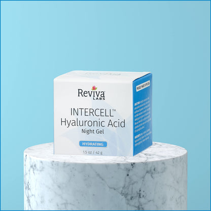 Reviva Labs Intercell Night Gel with Hyaluronic Acid – Hydration & Skin Support, 1.25 oz