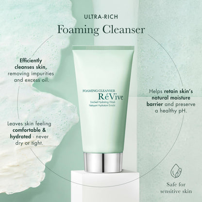 RéVive Foaming Facial Cleanser – Hydrating Vitamin E Face Wash for Barrier Protection (4.2 oz)