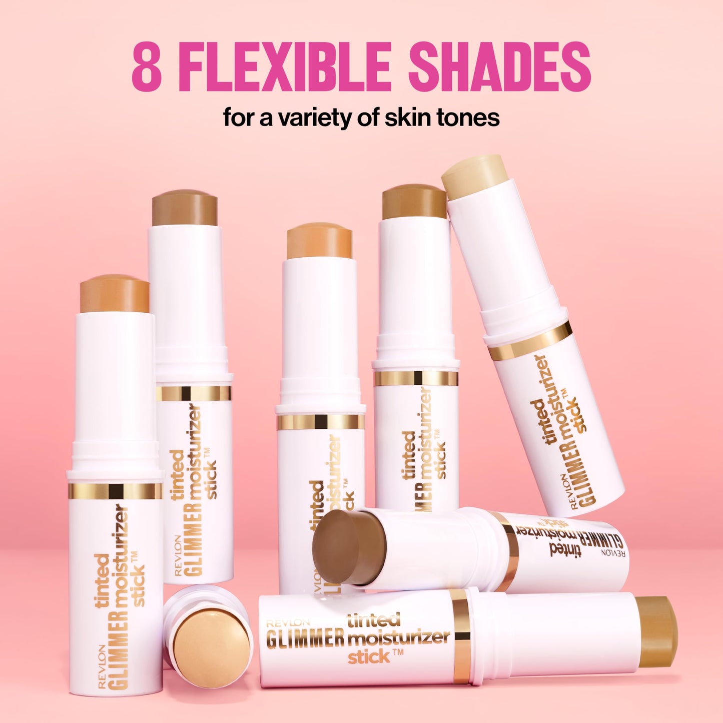 Revlon Glimmer Tinted Moisturizer Stick — Lightweight, Hydrating Glow Foundation (100) | 0.31 oz