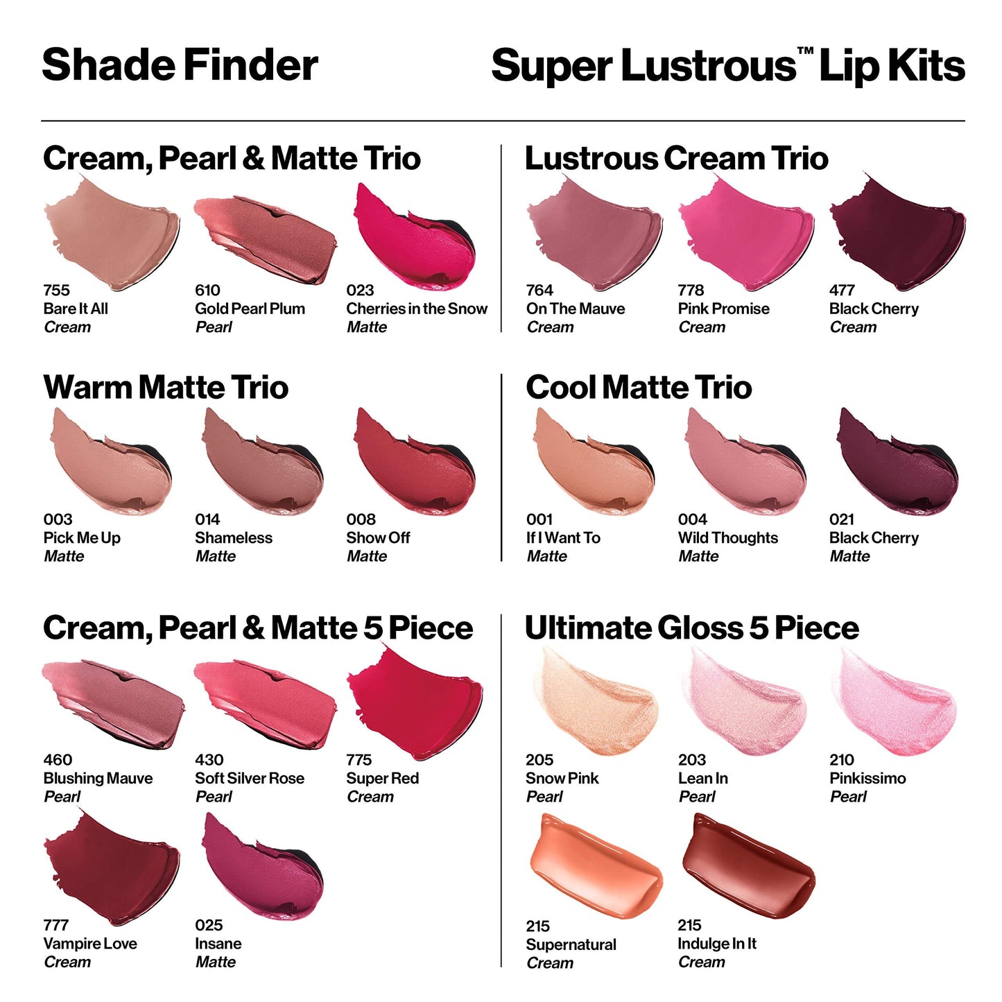 Revlon Super Lustrous 3-Piece Lipstick Gift Set – Cream Finish