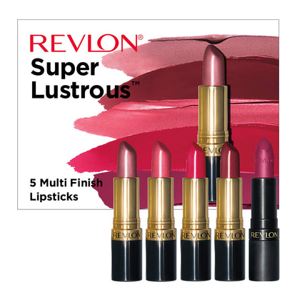 Revlon Super Lustrous 5-Piece Lipstick Gift Set – Matte, Pearl & Cream Finishes