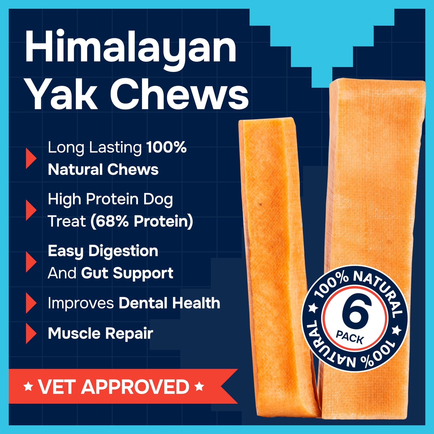 REXIPETS 100% Natural Yak Cheese Himalayan Made Dog Chews – All Breeds, Lactose Free, Gluten Free