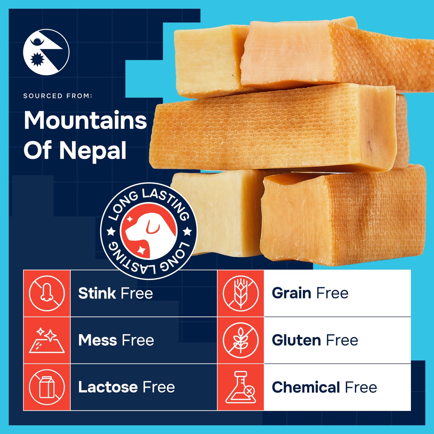 REXIPETS 100% Natural Yak Cheese Himalayan Made Dog Chews – All Breeds, Lactose Free, Gluten Free