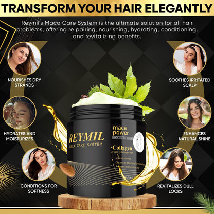 REYMIL Collagen Hair Mask – Deep Conditioning with Argan Oil | Repairs Dry & Frizzy Hair (500ml)