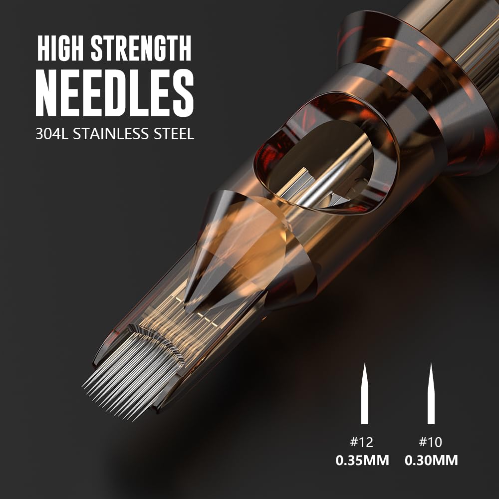 RHEIN Tattoo Cartridge Needles 20pc 15RM #10 Bugpin 0.3mm M-Taper Closed Tips EN02-20-CF1015RM