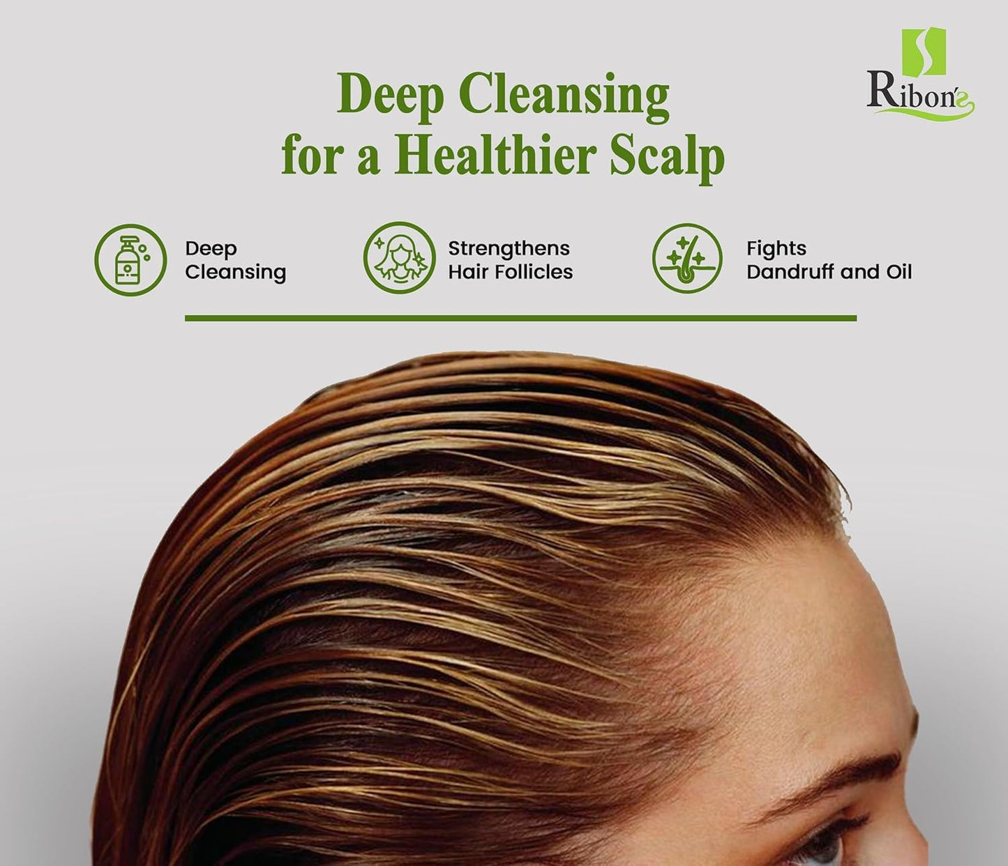 Ribon's Natural Shampoo & Hair Treatment Set – Onion, Rosemary & Aloe for Hair Growth (450ml x 2)