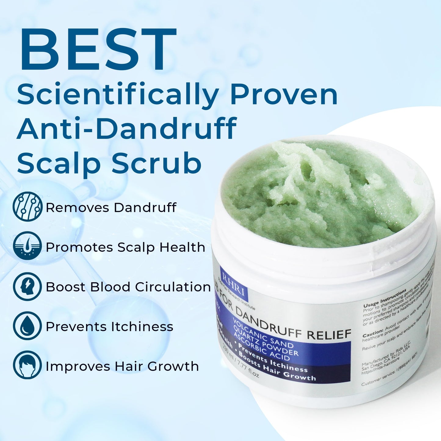 Anti Dandruff Scalp Scrub for Men & Women | Tea Tree Oil & DHT