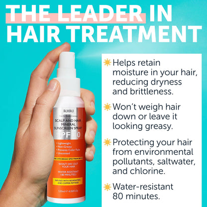 Rida Hair Research Institute Premium SPF 30 Hair Sunscreen Spray | Non-Greasy UV Protection for Hair & Scalp | Travel-Size 4 oz / 120 ml