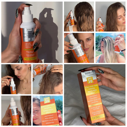 Rida Hair Research Institute Premium SPF 30 Hair Sunscreen Spray | Non-Greasy UV Protection for Hair & Scalp | Travel-Size 4 oz / 120 ml