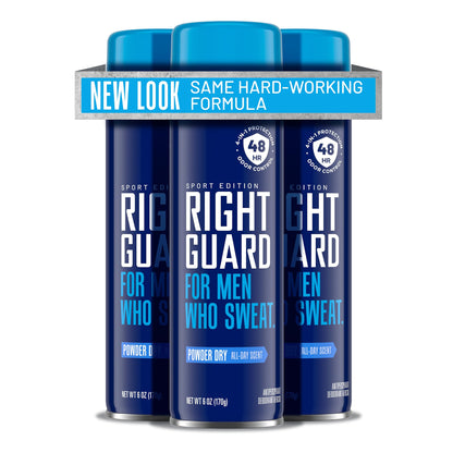 Right Guard Sport Powder Dry Scent 4-in-1 Antiperspirant & Deodorant Spray – 6oz, 3 Pack