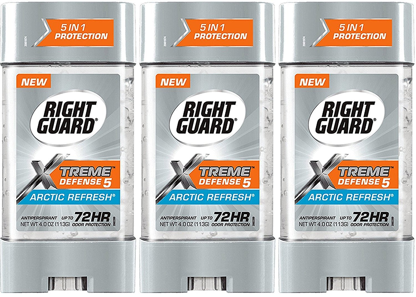 Right Guard Total Defense 5 Power Gel Arctic Refresh 4 oz Pack of 3 | Antiperspirant & Deodorant