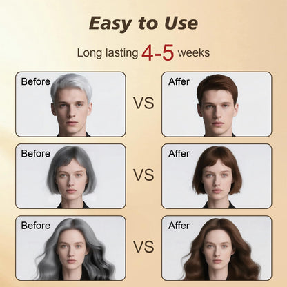 RILSIC Dark Brown Hair Dye Shampoo 3-in-1 for Grey Coverage – Ammonia-Free Herbal Color, 600ML
