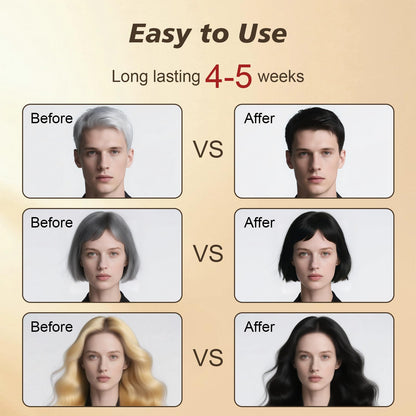 RILSIC Black Hair Dye Shampoo 3 in 1 – Ammonia-Free Grey Coverage in Minutes (600ML)