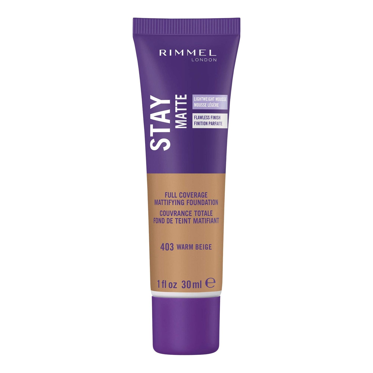 Rimmel Stay Matte Foundation, Warm Beige – Matte, Oil-Free, 1 oz