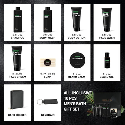 Rinse & Robust Beard Kit for Men – Cedarwood Oil & Balm Gift Set