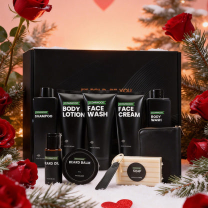 Rinse & Robust Beard Kit for Men – Cedarwood Oil & Balm Gift Set
