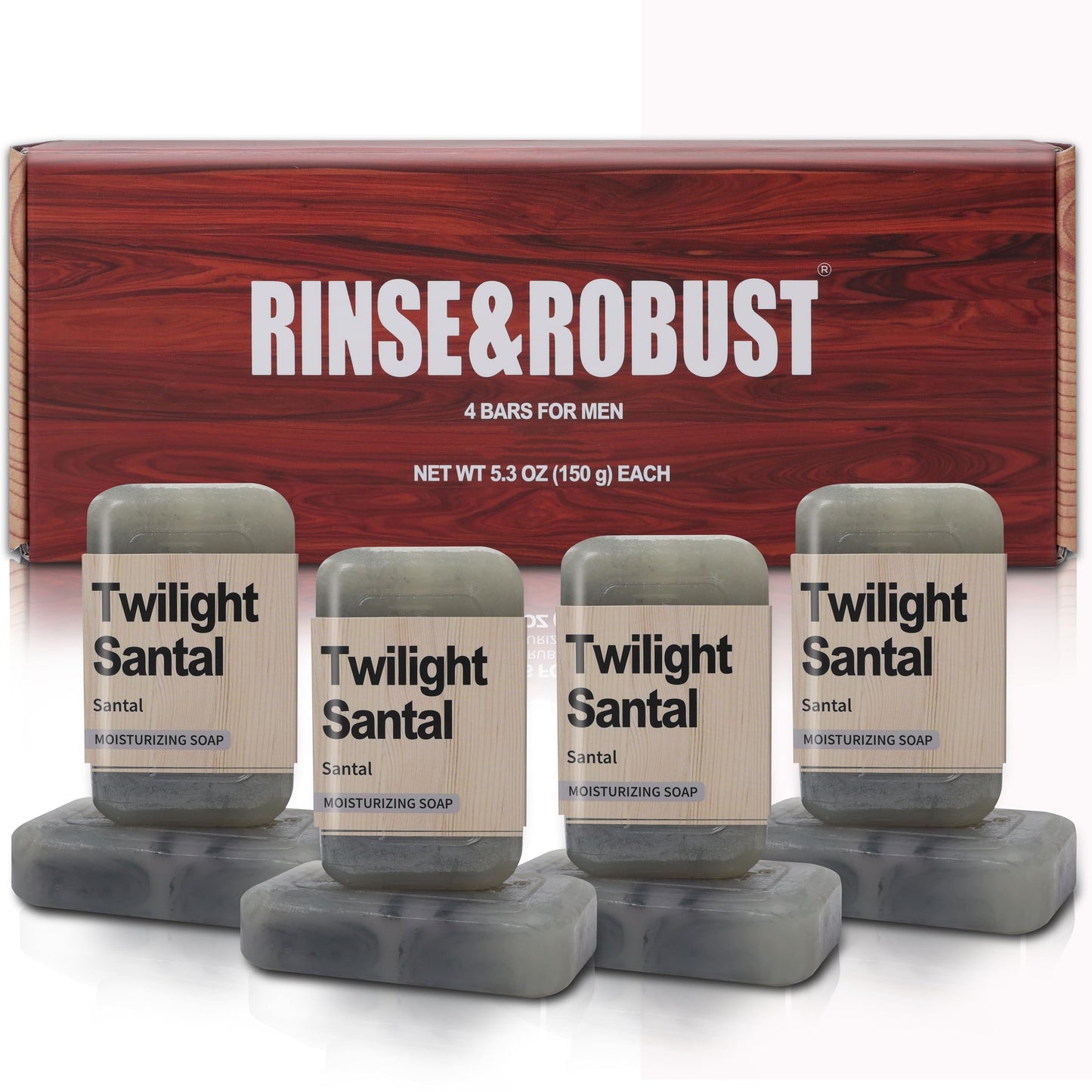 Rinse & Robust 4-in-1 Exfoliating Bar Gift Set for Men – Santal