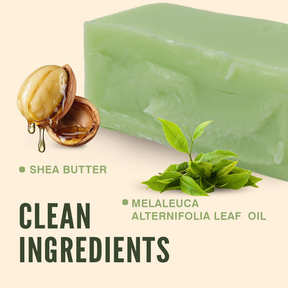 Rinse & Robust Tea Tree Oil Soap Bar Set for Men — 4 x 5.3 oz, Handmade with Shea Butter
