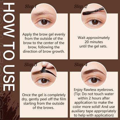 Rliolouo QICI Peel-Off Eyebrow Gel – 2 Pack Brown, Waterproof & Sweatproof