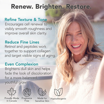 Riversol Retinol Night Cream — Gentle 0.5% Retinol for Face & Eye Area | Sensitive Skin