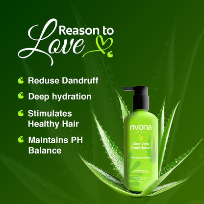 RIVONA NATURALS Aloe Vera Conditioner with Neem & Avocado Butter – Deep Hydration for Dry Hair
