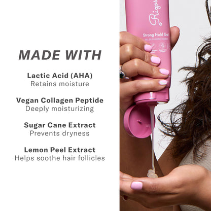 Rizos Curls Strong Hold Gel – Flake-Free, Long-Lasting Hold for Curly, Coily & Wavy Hair | 8oz