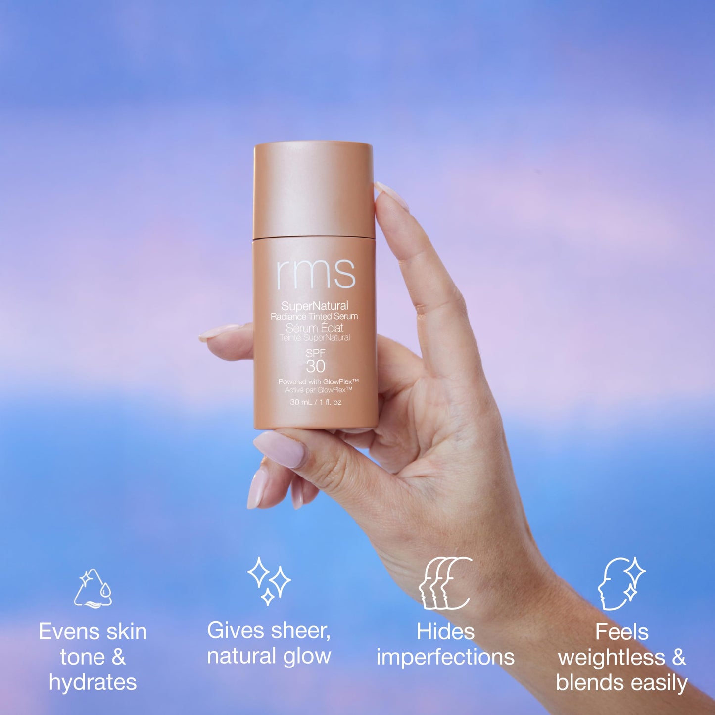 RMS Beauty Supernatural Radiance Serum SPF 30 — Lightweight Mineral Sunscreen & Glow Enhancer | 1 oz