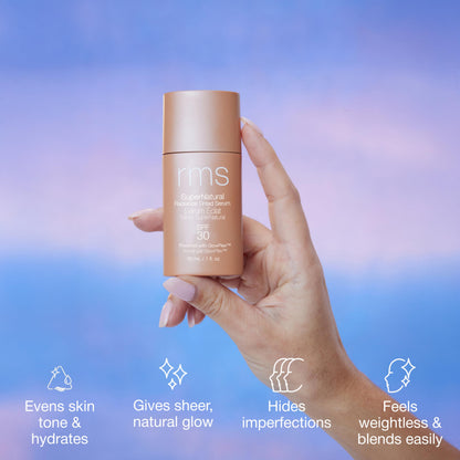 RMS Beauty Supernatural Radiance Serum SPF 30 — Lightweight Mineral Sunscreen & Glow Enhancer | 1 oz