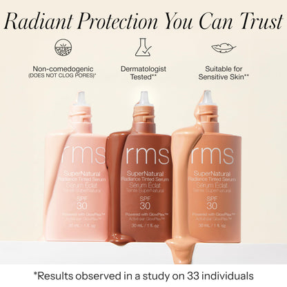 RMS Beauty Supernatural Radiance Serum SPF 30 – Lightweight Mineral Sunscreen & Glow-Enhancing Tint