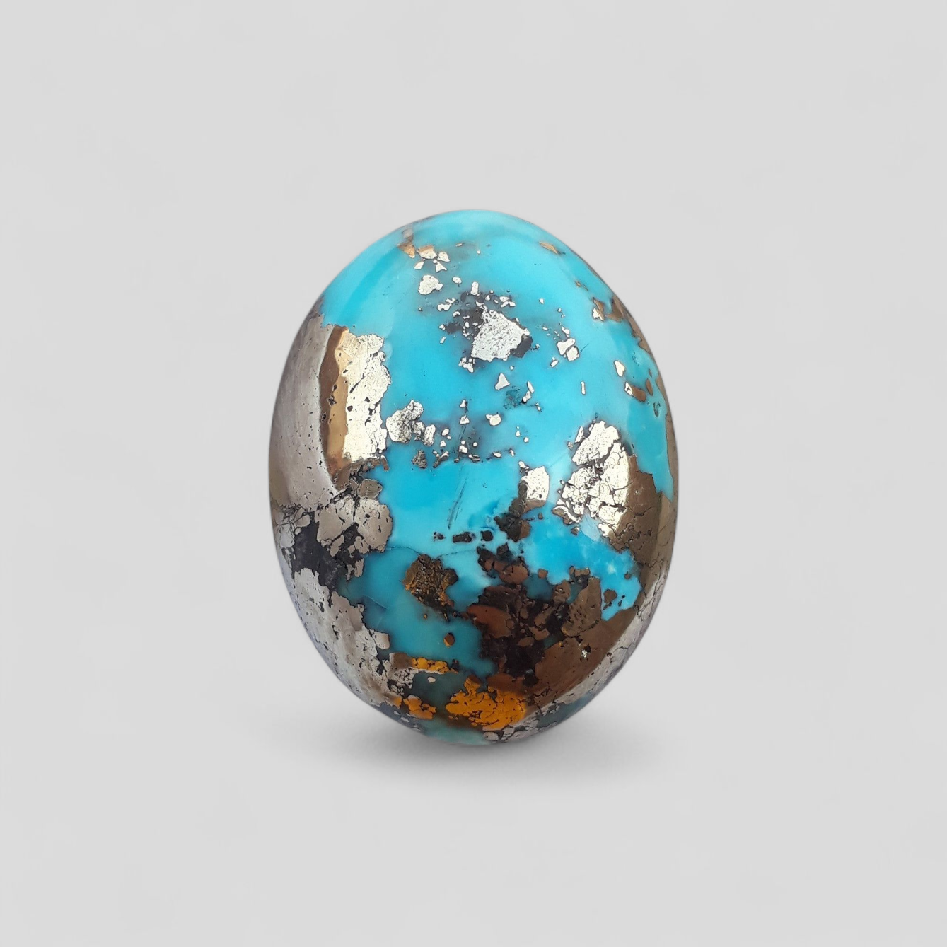 Natural Turquoise with Pyrite - Blue Matrix Turquoise - Shajri Feroza-54.60Ct