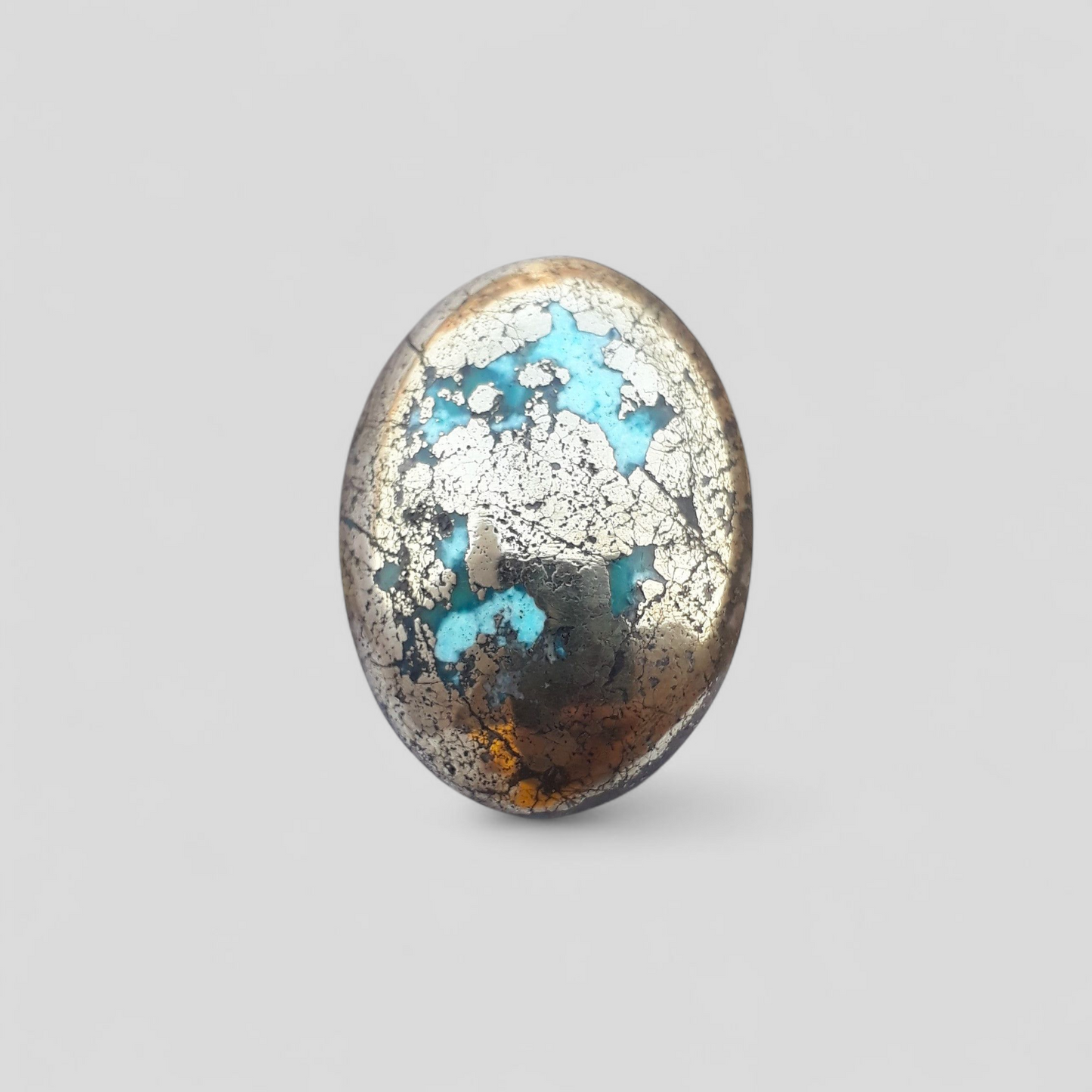Natural Turquoise with Pyrite - Blue Matrix Turquoise - Shajri Feroza-44Ct