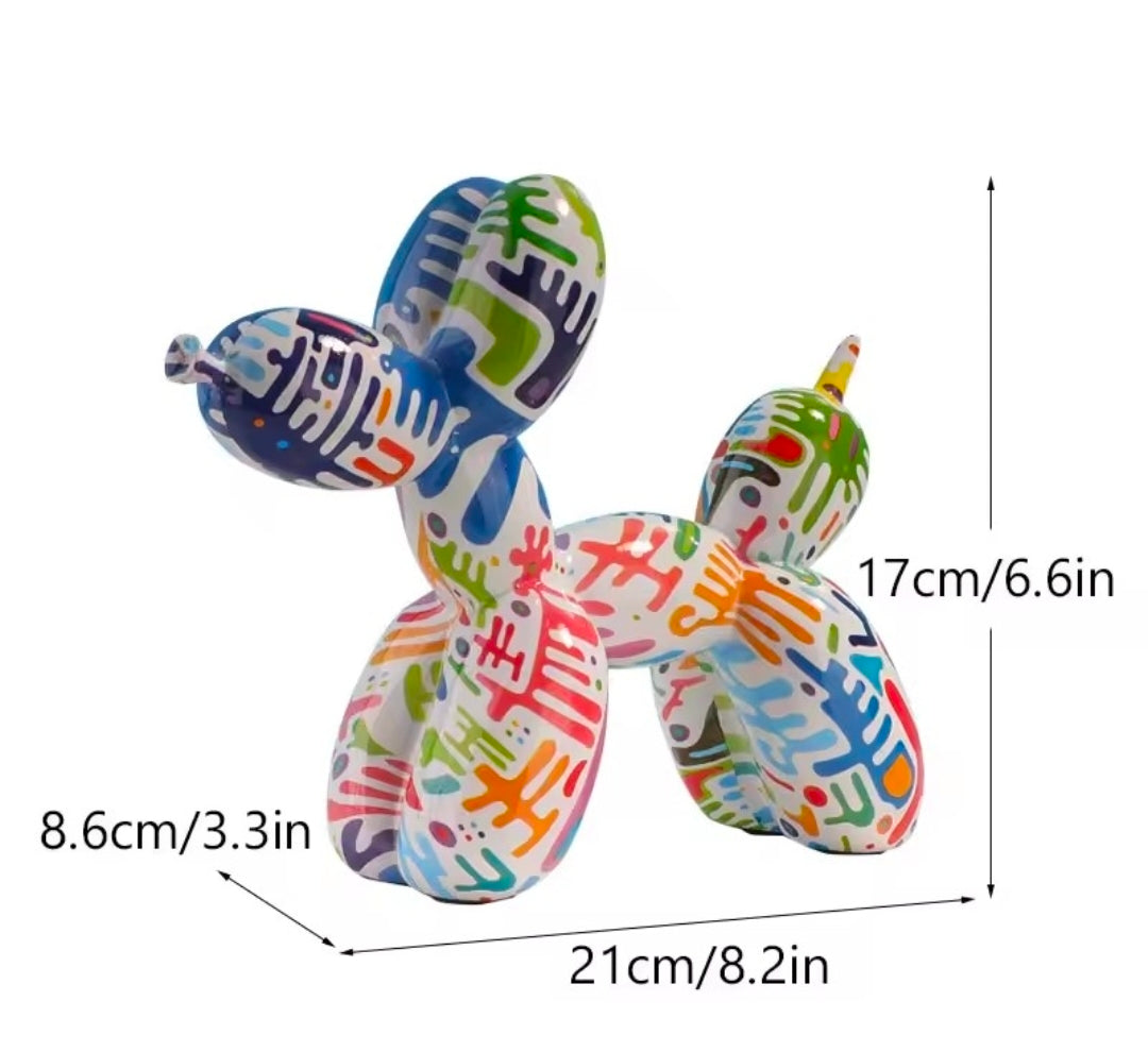 Graffiti Balloon Dog Resin Statue