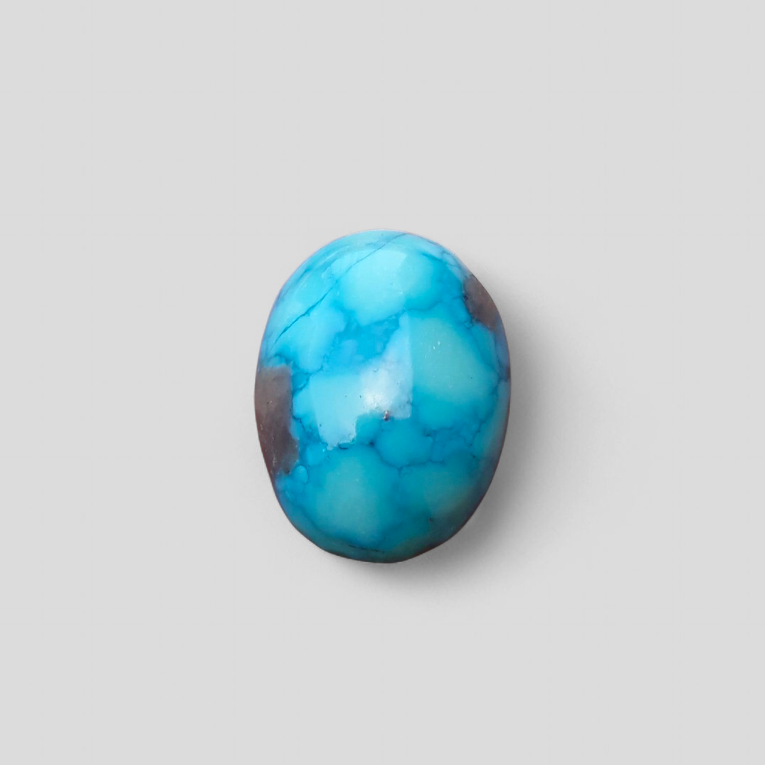 14.5ct Morenci Turquoise - Natural Certified Turquoise with Pyrite - Blue Matrix Turquoise - Shajri Feroza - 19x14mm