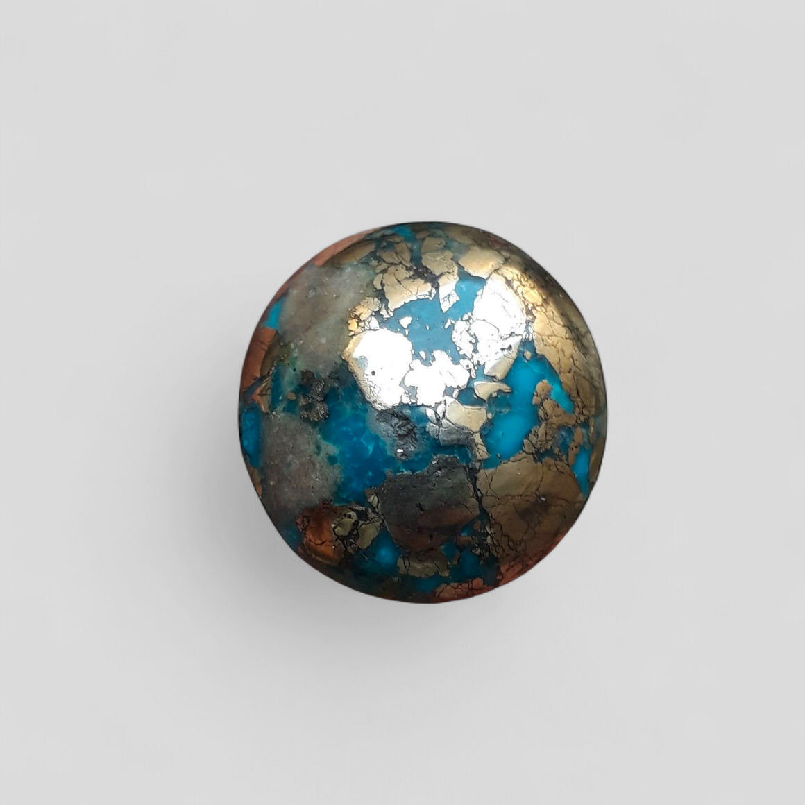 Natural Turquoise with Pyrite - Blue Matrix Turquoise - Shajri Feroza-45.4Ct