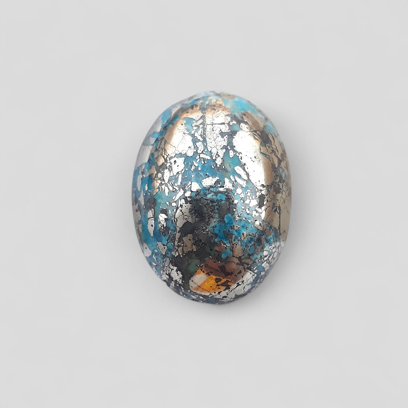 Natural Turquoise with Pyrite - Blue Matrix Turquoise - Shajri Feroza-50Ct