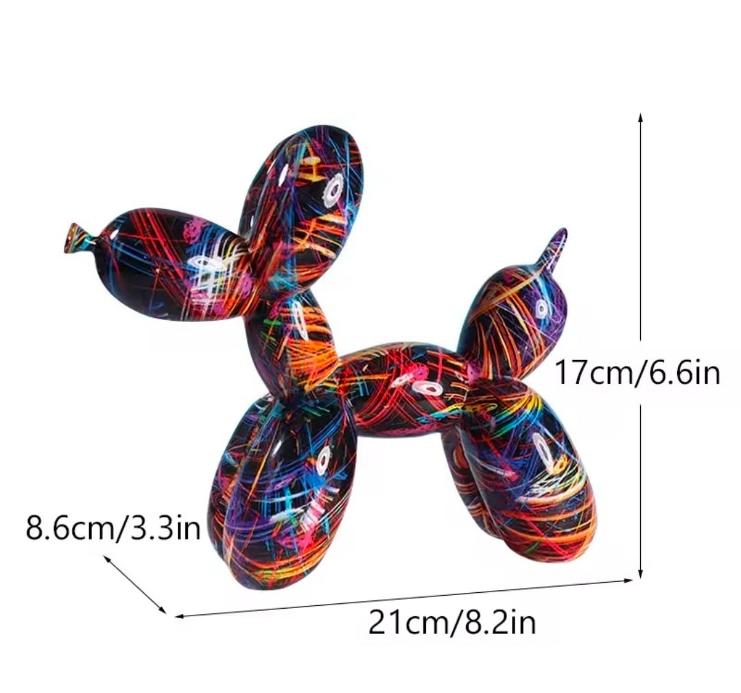 Graffiti Balloon Dog Resin Statue